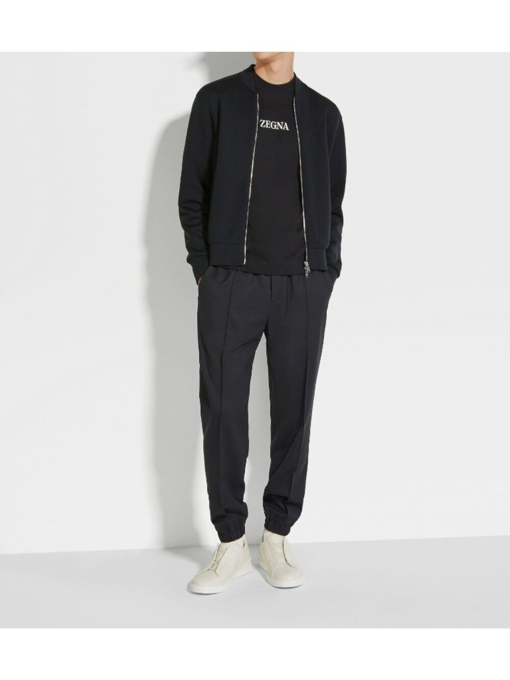 Ermenegildo Zegna Navy Wool High Performance Modern Pull On Jogger Pants Sz S